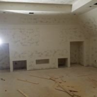 This theater was designed for one of OKC's finest home builders. This is the "before" picture, showing all the planning for the front stage...
