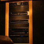 We built a custom equipment rack for all the equipment, so it would be out of the way, yet easy to get to...